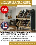 Double-Stack Mobile Guitar & Case Shelf Racks Social Post - 1