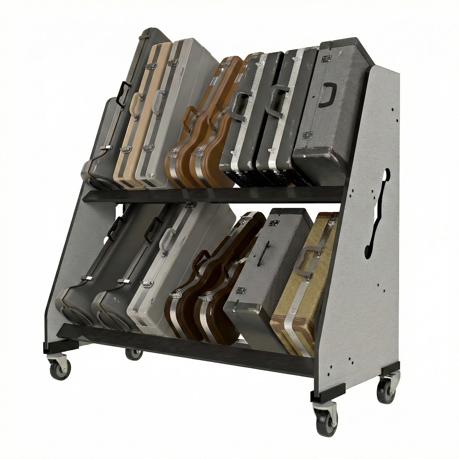 Able to Hold a Mix of Instrument Cases Mixed Instrument Cases in a large rack